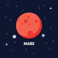 Mars on space background vector