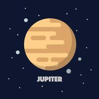 Jupiter on space background vector