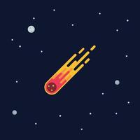 Meteorite on space background vector