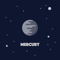 Mercury on space background vector