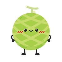 diseño de personajes de melón. melón sobre fondo blanco. dibujos animados de melón. vector