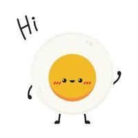 Fried egg character design. Fried egg vector. egg character. vector