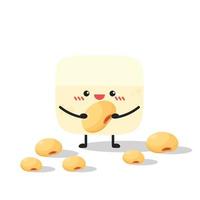 Soybean character design. wallpaper. symbol. copy space. background. white background. vector