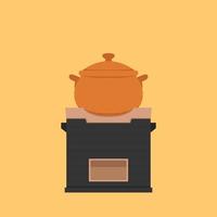 Earth pot vector. wallpaper. free space for text. earth rice cooker. vector