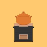 Earth pot vector. wallpaper. free space for text. earth rice cooker. vector