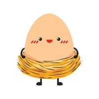 Egg character design. egg vector on white background.