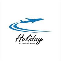 Holiday Airplane Logo Design Illustration vector