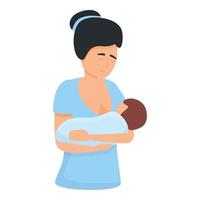 Nursing breast feeding icon, cartoon style vector