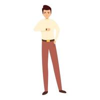 Successful businessman student icon, cartoon style vector