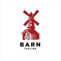 barn vintage logo design. Countryside hand drawn logo vector