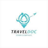 travel doc icon logo design vector