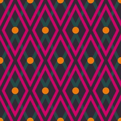 Ethnic geometric pattern. Diamond rhombus dot shape ethnic color style seamless pattern background. Batik, sarong traditional pattern for fabric, interior decoration elements, upholstery, wrap.