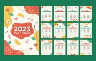 Abstract Calendar 2023 Template vector