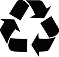 icono de papelera. icono de reciclaje silueta negra. diseño de símbolo de reciclaje en ilustración vectorial vector