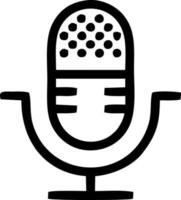 illustration of microphone in black on white background, microphone design on a white background vector