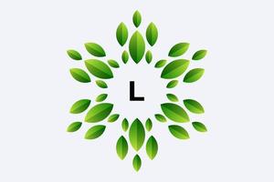 Letter L and Leaf vector design