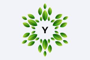 Letter Y and Leaf vector design