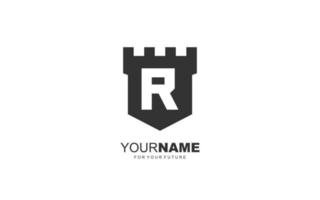 R logo fortress vector for identity company. initial letter security template vector illustration for your brand.