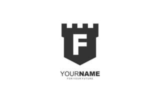 f logo vector de fortaleza para la empresa de identidad. ilustración de vector de plantilla de seguridad de letra inicial para su marca.