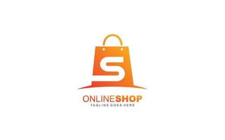 S logo online shop for branding company. BAG template vector illustration for your brand.