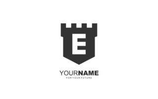 E logo fortress vector for identity company. initial letter security template vector illustration for your brand.