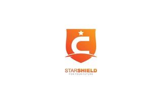 C logo shield for branding company. security template vector illustration for your brand.