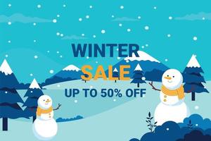 Winter sale banner design Vector illustration