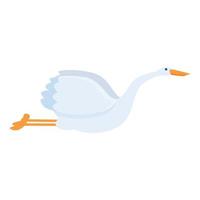 Fly stork icon, cartoon style vector