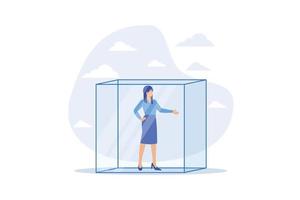 Business transparency, integrity or honesty, open data for corporate operations, transactions or management concept, flat vector modern illustration