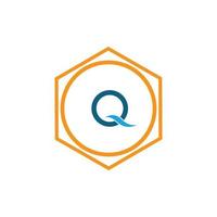 Plantilla de diseño de logotipo de vector de unidad abstracta corporativa de letra q