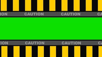 animated footage caution line on green screen background video