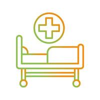 icono de vector de cama de hospital