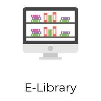 Trendy E- Library vector