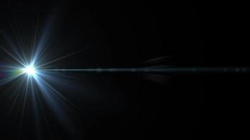 Lens Flare, optischer Lens Flare-Effekt, Overlay-Lichteffekt, leuchtendes Licht auf schwarz.4k video