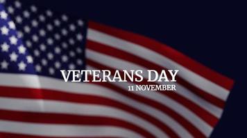 Día de los Veteranos. Honrando a todos que sirvieron. 11 de noviembre. Representación 3d video