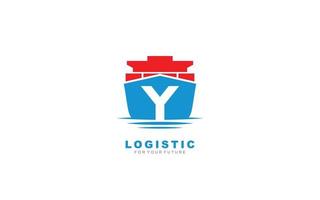 Y logo logistic for branding company. shipping template vector illustration for your brand.