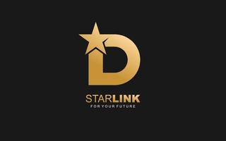 D logo star for branding company. letter template vector illustration for your brand.