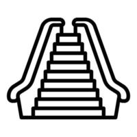 Front view escalator icon, outline style vector