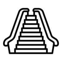 icono de escalera mecánica de vista frontal, estilo de esquema vector