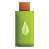 Fertilizer plant pot bottle icon, cartoon style vector