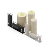 renderização 3d de velas isométricas png