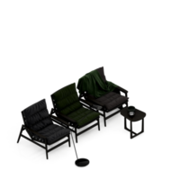 chaise isométrique rendu isolé 3d png