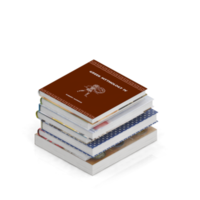 render 3d de libros isométricos png