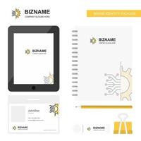 Setting Business Logo Tab App Diary PVC Employee Card and USB Brand Stationary Package Design Vector Template