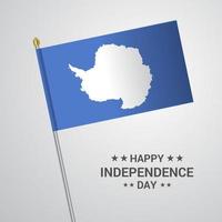 Antarctica Independence day typographic design with flag vector