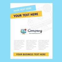 Avatar on monitor Title Page Design for Company profile annual report presentations leaflet Brochure Vector Background