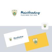 Protected vector logotype with business card template Elegant corporate identity Vector