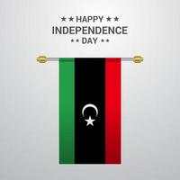 Libya Independence day hanging flag background vector