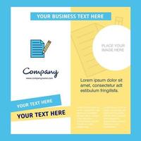 Write document Company Brochure Template Vector Busienss Template