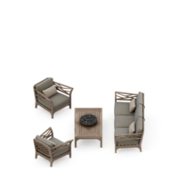 conjunto de mesa isométrica renderização 3d png